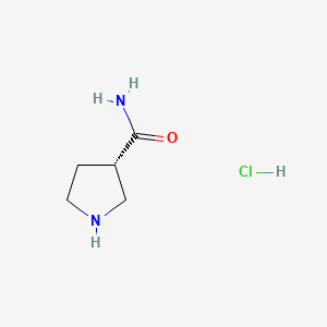 molecular formula C5H11ClN2O B566976 (S)-Pyrrolidine-3-carboxamide hydrochloride CAS No. 1279048-81-5