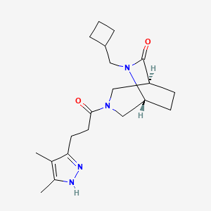 (1S*,5R*)-6-(cyclobutylmethyl)-3-[3-(4,5-dimethyl-1H-pyrazol-3-yl)propanoyl]-3,6-diazabicyclo[3.2.2]nonan-7-one