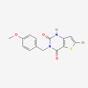 molecular formula C14H11BrN2O3S B566981 6-Bromo-3-(4-methoxybenzyl)thieno[3,2-d]pyrimidine-2,4(1H,3H)-dione CAS No. 1313712-42-3