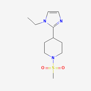 molecular formula C11H19N3O2S B5669811 4-(1-ethyl-1H-imidazol-2-yl)-1-(methylsulfonyl)piperidine 