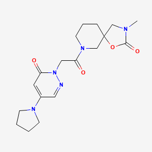 molecular formula C18H25N5O4 B5669822 3-methyl-7-[(6-oxo-4-pyrrolidin-1-ylpyridazin-1(6H)-yl)acetyl]-1-oxa-3,7-diazaspiro[4.5]decan-2-one 