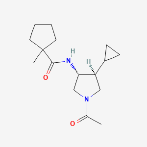 molecular formula C16H26N2O2 B5669823 N-[(3R*,4S*)-1-acetyl-4-cyclopropyl-3-pyrrolidinyl]-1-methylcyclopentanecarboxamide 