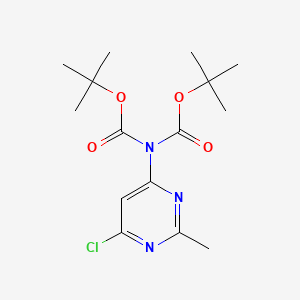 molecular formula C15H22ClN3O4 B566983 2-甲基-6-[双（叔丁氧羰基）-氨基]-4-氯嘧啶 CAS No. 1350918-95-4