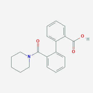 molecular formula C19H19NO3 B5669839 2'-(1-piperidinylcarbonyl)-2-biphenylcarboxylic acid 