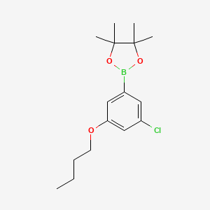 molecular formula C16H24BClO3 B566985 2-(3-丁氧基-5-氯苯基)-4,4,5,5-四甲基-1,3,2-二氧杂硼环丁烷 CAS No. 1218789-45-7
