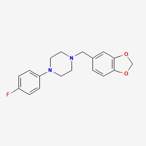 molecular formula C18H19FN2O2 B5669879 1-(1,3-benzodioxol-5-ylmethyl)-4-(4-fluorophenyl)piperazine 