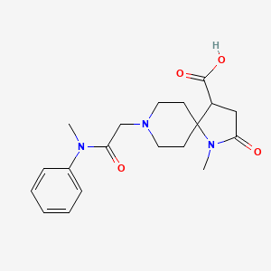 molecular formula C19H25N3O4 B5669881 1-methyl-8-{2-[methyl(phenyl)amino]-2-oxoethyl}-2-oxo-1,8-diazaspiro[4.5]decane-4-carboxylic acid 