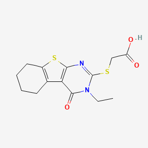 2-((3-Ethyl-4-oxo-3,4,5,6,7,8-hexahydrobenzo[4,5]thieno[2,3-d]pyrimidin-2-yl)thio)acetic acid