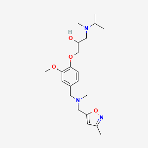 molecular formula C21H33N3O4 B5669899 1-[isopropyl(methyl)amino]-3-[2-methoxy-4-({methyl[(3-methyl-5-isoxazolyl)methyl]amino}methyl)phenoxy]-2-propanol 