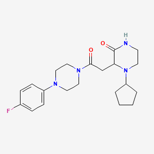 4-cyclopentyl-3-{2-[4-(4-fluorophenyl)-1-piperazinyl]-2-oxoethyl}-2-piperazinone