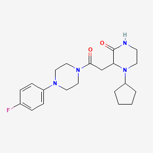 4-Cyclopentyl-3-[2-[4-(4-fluorophenyl)piperazin-1-yl]-2-oxoethyl]piperazin-2-one