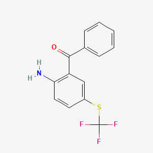 molecular formula C14H10F3NOS B5669942 {2-amino-5-[(trifluoromethyl)thio]phenyl}(phenyl)methanone 