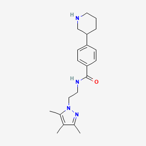 molecular formula C20H28N4O B5670015 4-piperidin-3-yl-N-[2-(3,4,5-trimethyl-1H-pyrazol-1-yl)ethyl]benzamide 