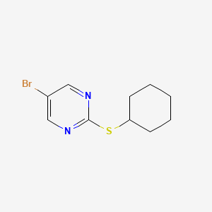 molecular formula C10H13BrN2S B567002 5-溴-2-(环己基硫代)嘧啶 CAS No. 1242336-56-6