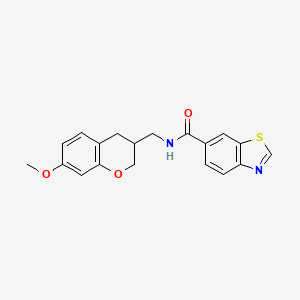 N-[(7-methoxy-3,4-dihydro-2H-chromen-3-yl)methyl]-1,3-benzothiazole-6-carboxamide