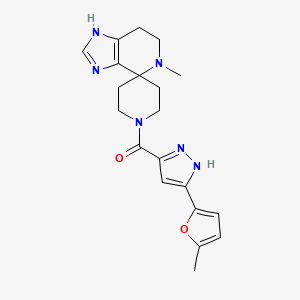 molecular formula C20H24N6O2 B5670027 5-methyl-1'-{[3-(5-methyl-2-furyl)-1H-pyrazol-5-yl]carbonyl}-1,5,6,7-tetrahydrospiro[imidazo[4,5-c]pyridine-4,4'-piperidine] 