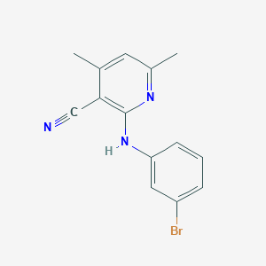 molecular formula C14H12BrN3 B5670035 2-[(3-bromophenyl)amino]-4,6-dimethylnicotinonitrile 