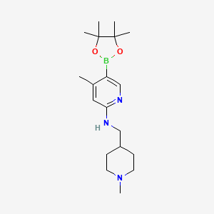 B567004 4-Methyl-N-((1-Methylpiperidin-4-yl)Methyl)-5-(4,4,5,5-tetraMethyl-1,3,2-dioxaborolan-2-yl)pyridin-2 CAS No. 1353718-69-0