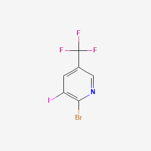 molecular formula C6H2BrF3IN B567005 2-溴-3-碘-5-(三氟甲基)吡啶 CAS No. 1214323-90-6