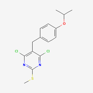 molecular formula C15H16Cl2N2OS B5670055 4,6-dichloro-5-(4-isopropoxybenzyl)-2-(methylthio)pyrimidine 