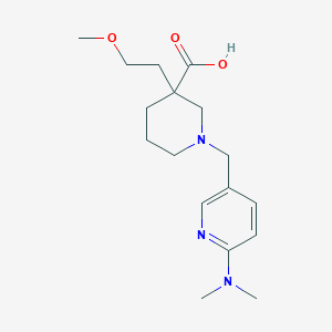 molecular formula C17H27N3O3 B5670067 1-{[6-(dimethylamino)-3-pyridinyl]methyl}-3-(2-methoxyethyl)-3-piperidinecarboxylic acid 