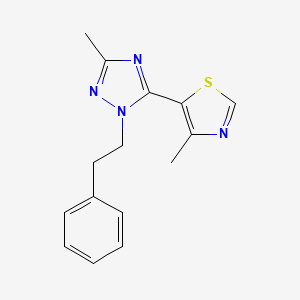 molecular formula C15H16N4S B5670117 3-methyl-5-(4-methyl-1,3-thiazol-5-yl)-1-(2-phenylethyl)-1H-1,2,4-triazole 