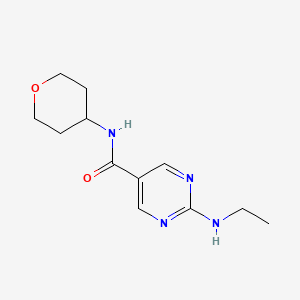 molecular formula C12H18N4O2 B5670119 2-(ethylamino)-N-(tetrahydro-2H-pyran-4-yl)-5-pyrimidinecarboxamide 