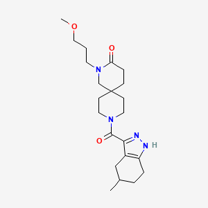 molecular formula C22H34N4O3 B5670129 2-(3-methoxypropyl)-9-[(5-methyl-4,5,6,7-tetrahydro-2H-indazol-3-yl)carbonyl]-2,9-diazaspiro[5.5]undecan-3-one 