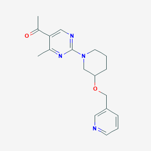 molecular formula C18H22N4O2 B5670133 1-{4-methyl-2-[3-(pyridin-3-ylmethoxy)piperidin-1-yl]pyrimidin-5-yl}ethanone 