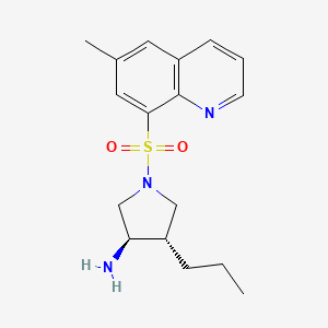 molecular formula C17H23N3O2S B5670151 (3R*,4S*)-1-[(6-methylquinolin-8-yl)sulfonyl]-4-propylpyrrolidin-3-amine 
