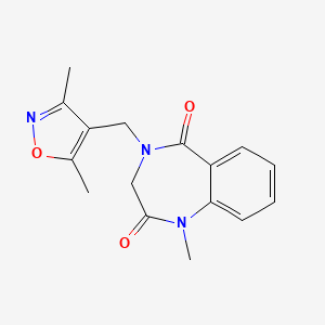 molecular formula C16H17N3O3 B5670164 4-[(3,5-dimethylisoxazol-4-yl)methyl]-1-methyl-3,4-dihydro-1H-1,4-benzodiazepine-2,5-dione 
