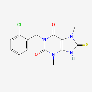 molecular formula C14H13ClN4O2S B5670175 1-(2-chlorobenzyl)-8-mercapto-3,7-dimethyl-3,7-dihydro-1H-purine-2,6-dione 