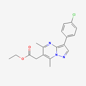 molecular formula C18H18ClN3O2 B5670177 ethyl [3-(4-chlorophenyl)-5,7-dimethylpyrazolo[1,5-a]pyrimidin-6-yl]acetate 