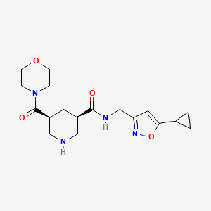 (3R*,5S*)-N-[(5-cyclopropylisoxazol-3-yl)methyl]-5-(morpholin-4-ylcarbonyl)piperidine-3-carboxamide