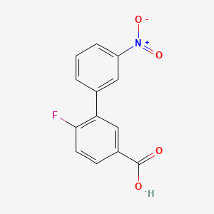 molecular formula C13H8FNO4 B567022 4-Fluor-3-(3-Nitrophenyl)benzoesäure CAS No. 1261983-30-5