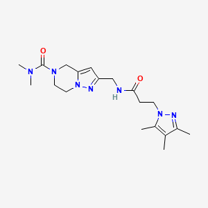 N,N-dimethyl-2-({[3-(3,4,5-trimethyl-1H-pyrazol-1-yl)propanoyl]amino}methyl)-6,7-dihydropyrazolo[1,5-a]pyrazine-5(4H)-carboxamide