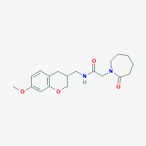 molecular formula C19H26N2O4 B5670230 N-[(7-methoxy-3,4-dihydro-2H-chromen-3-yl)methyl]-2-(2-oxoazepan-1-yl)acetamide 