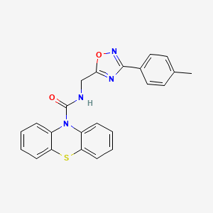molecular formula C23H18N4O2S B5670236 N-{[3-(4-methylphenyl)-1,2,4-oxadiazol-5-yl]methyl}-10H-phenothiazine-10-carboxamide 