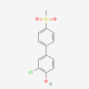 molecular formula C13H11ClO3S B567031 2-氯-4-(4-甲基磺酰基苯基)苯酚 CAS No. 1261991-24-5
