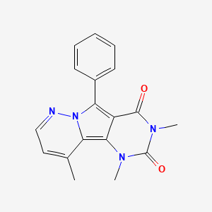 molecular formula C18H16N4O2 B5670353 1,3,10-trimethyl-5-phenylpyrimido[4',5':3,4]pyrrolo[1,2-b]pyridazine-2,4(1H,3H)-dione 