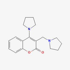 molecular formula C18H22N2O2 B5670369 4-(1-pyrrolidinyl)-3-(1-pyrrolidinylmethyl)-2H-chromen-2-one 