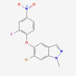 B567037 6-Bromo-5-(2-fluoro-4-nitrophenoxy)-1-methyl-1H-indazole CAS No. 1206800-24-9