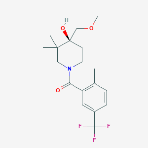 molecular formula C18H24F3NO3 B5670382 (4S)-4-(methoxymethyl)-3,3-dimethyl-1-[2-methyl-5-(trifluoromethyl)benzoyl]-4-piperidinol 