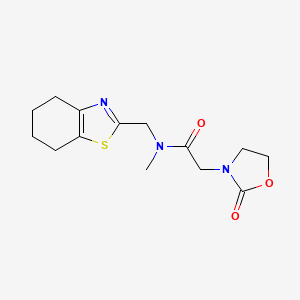 molecular formula C14H19N3O3S B5670397 N-methyl-2-(2-oxo-1,3-oxazolidin-3-yl)-N-(4,5,6,7-tetrahydro-1,3-benzothiazol-2-ylmethyl)acetamide 