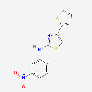 molecular formula C13H9N3O2S2 B5670402 N-(3-nitrophenyl)-4-(2-thienyl)-1,3-thiazol-2-amine 