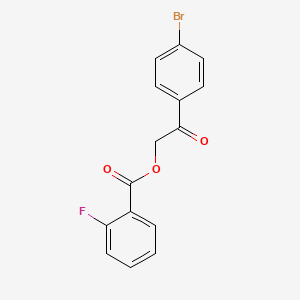 molecular formula C15H10BrFO3 B5670426 2-(4-bromophenyl)-2-oxoethyl 2-fluorobenzoate CAS No. 1645-30-3