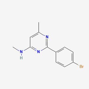molecular formula C12H12BrN3 B5670436 2-(4-bromophenyl)-N,6-dimethyl-4-pyrimidinamine 