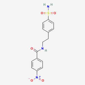 molecular formula C15H15N3O5S B5670443 N-{2-[4-(aminosulfonyl)phenyl]ethyl}-4-nitrobenzamide CAS No. 59477-51-9