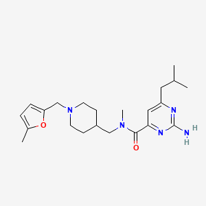 molecular formula C22H33N5O2 B5670454 2-amino-6-isobutyl-N-methyl-N-({1-[(5-methyl-2-furyl)methyl]piperidin-4-yl}methyl)pyrimidine-4-carboxamide 