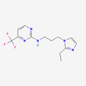 molecular formula C13H16F3N5 B5670460 N-[3-(2-ethyl-1H-imidazol-1-yl)propyl]-4-(trifluoromethyl)pyrimidin-2-amine 